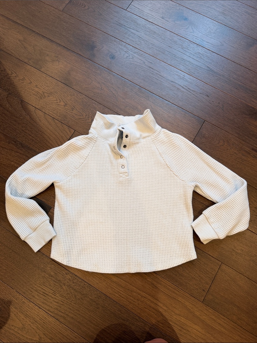 Old Navy Kids Cozeplush Blue Waffle-Knit Button l Sweatshirt - Large 10 -C72-072